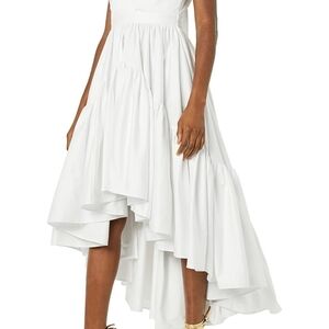 Making The Cut NWT White Ruffle High Low Dress Season 3 Winning Look Tiered Sz M